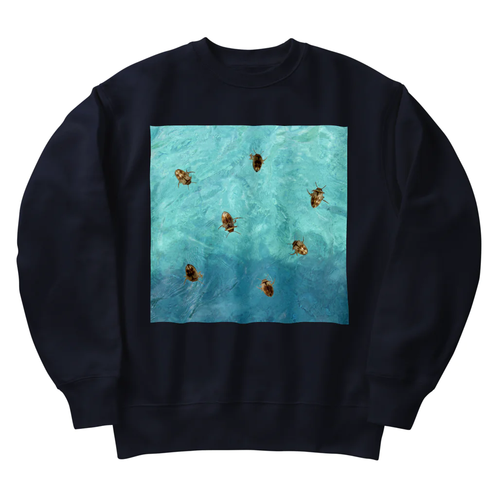 L_arctoaの海を泳ぐチャイロチビゲンゴロウ Heavyweight Crew Neck Sweatshirt