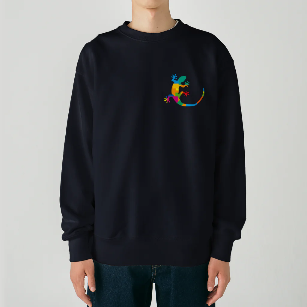 cuuyabowのカラフルヤモリ Heavyweight Crew Neck Sweatshirt