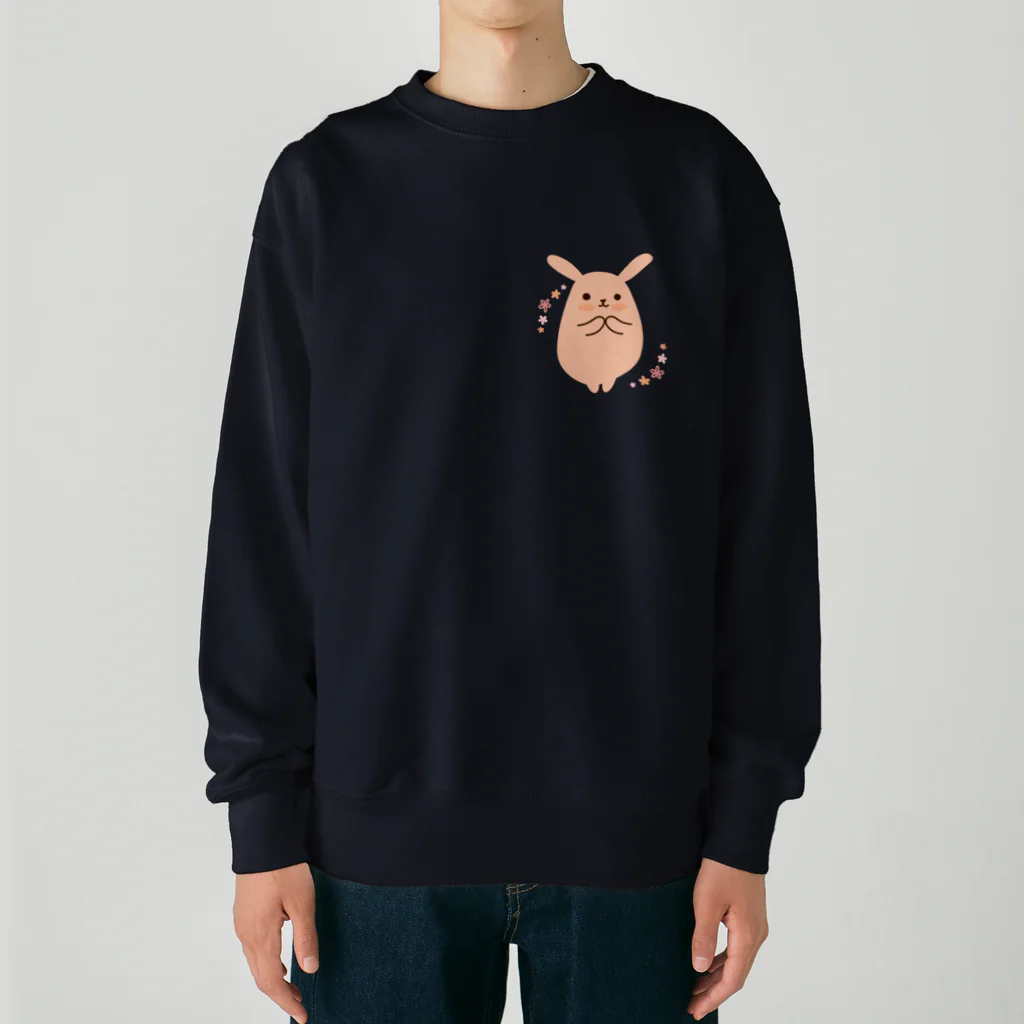 AtelierPlayroomのお祈りうさぎ（デザイン小さめ） Heavyweight Crew Neck Sweatshirt