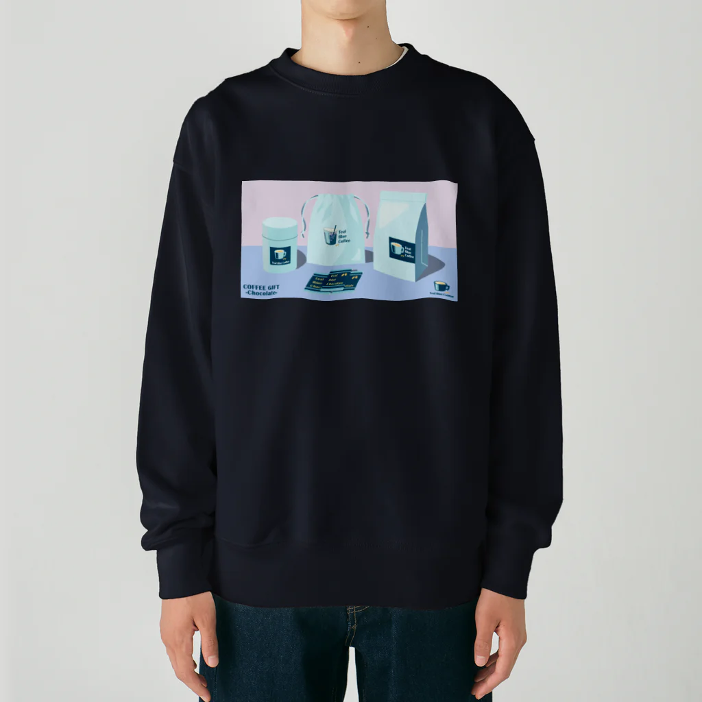 Teal Blue CoffeeのCOFFEE GIFT -Chocolate- PURPLE Ver. Heavyweight Crew Neck Sweatshirt