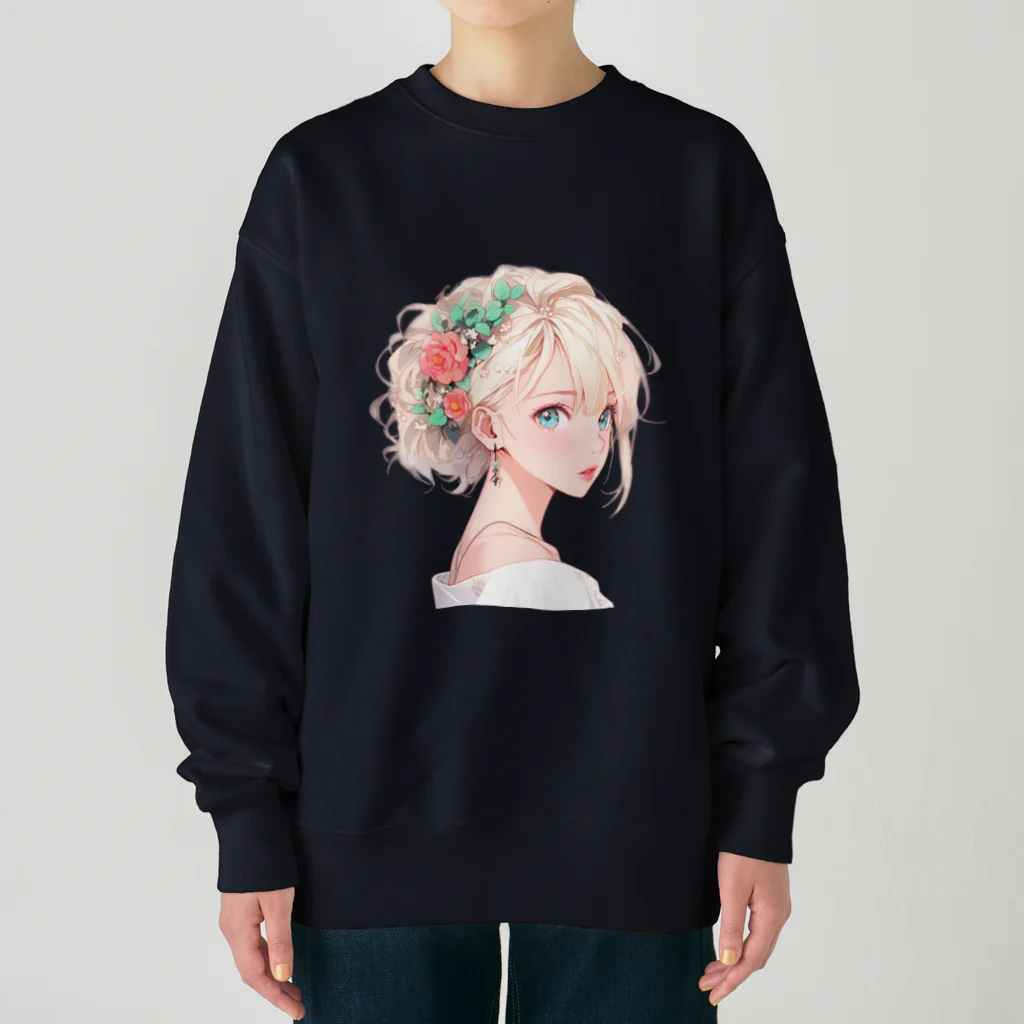 StellaのAI美少女イラスト Heavyweight Crew Neck Sweatshirt