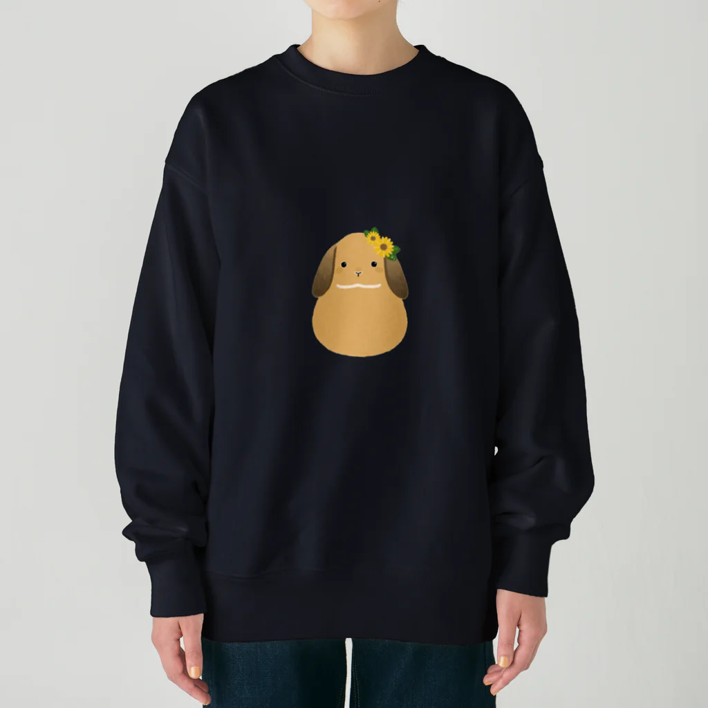 ころちゃんのおうち🐰🏠うさぎグッズのうさぎのぷぅちゃん Heavyweight Crew Neck Sweatshirt