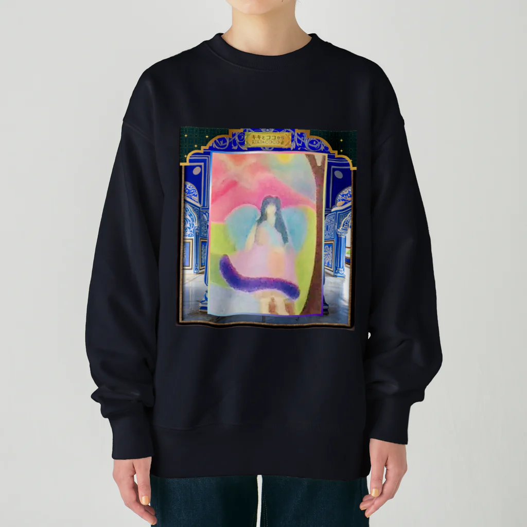 キキとココからの夜明けのエンジェル  Heavyweight Crew Neck Sweatshirt