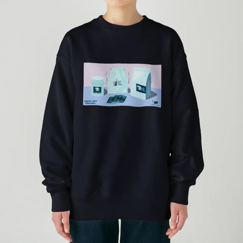 Teal Blue CoffeeのCOFFEE GIFT -Chocolate- PURPLE Ver. Heavyweight Crew Neck Sweatshirt