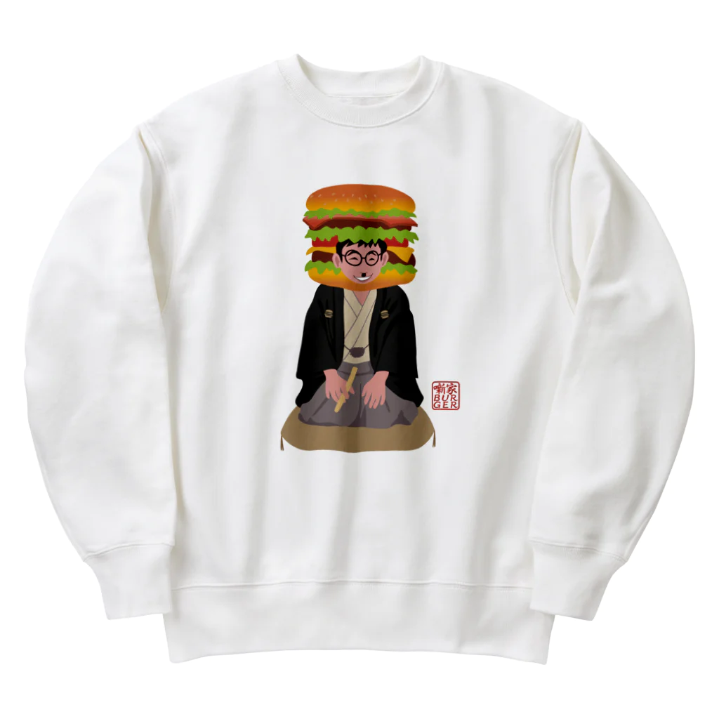 キッズモード某の噺家バーガー(かぶりものVr) Heavyweight Crew Neck Sweatshirt