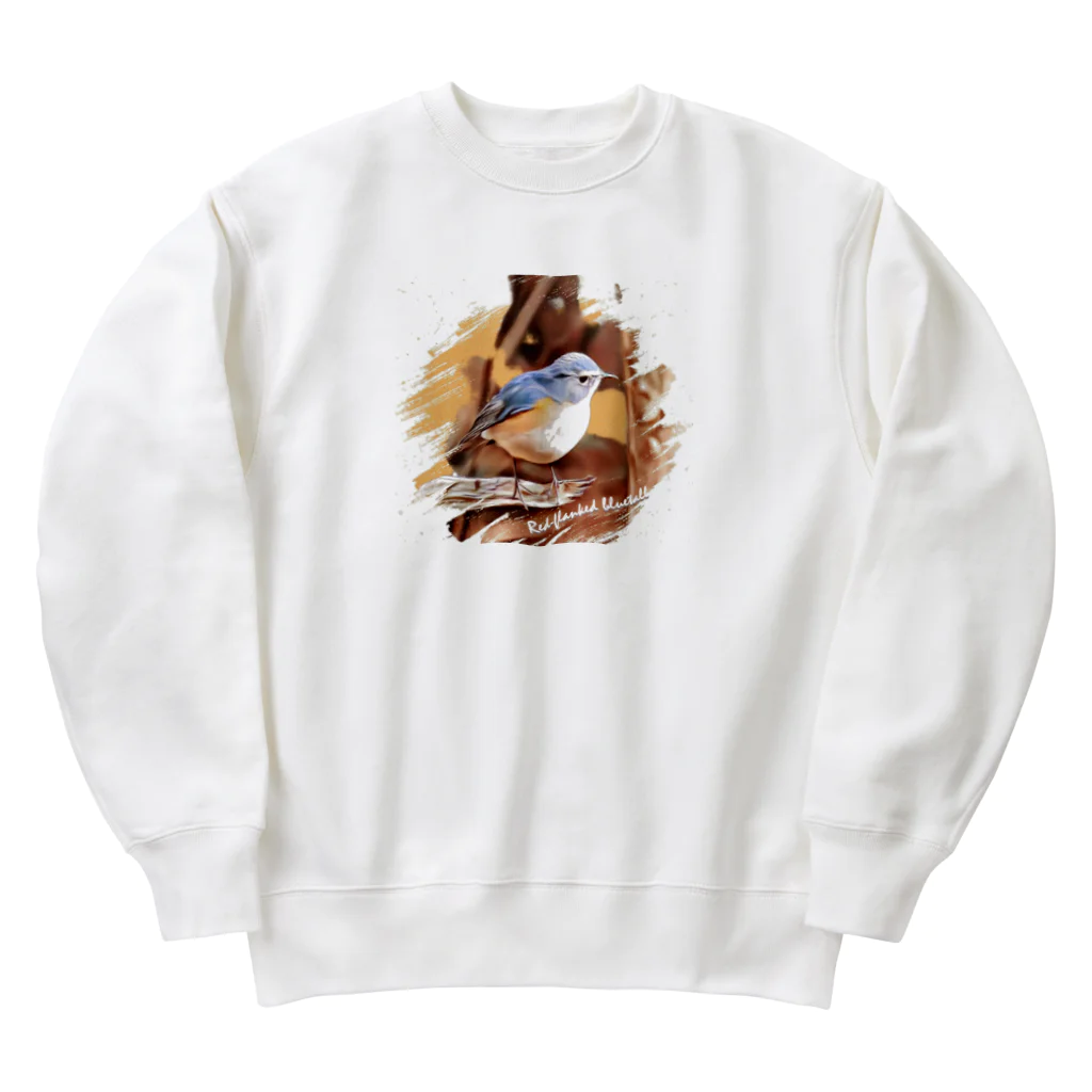 jun-hoshiのルリビタキ ♂ Heavyweight Crew Neck Sweatshirt