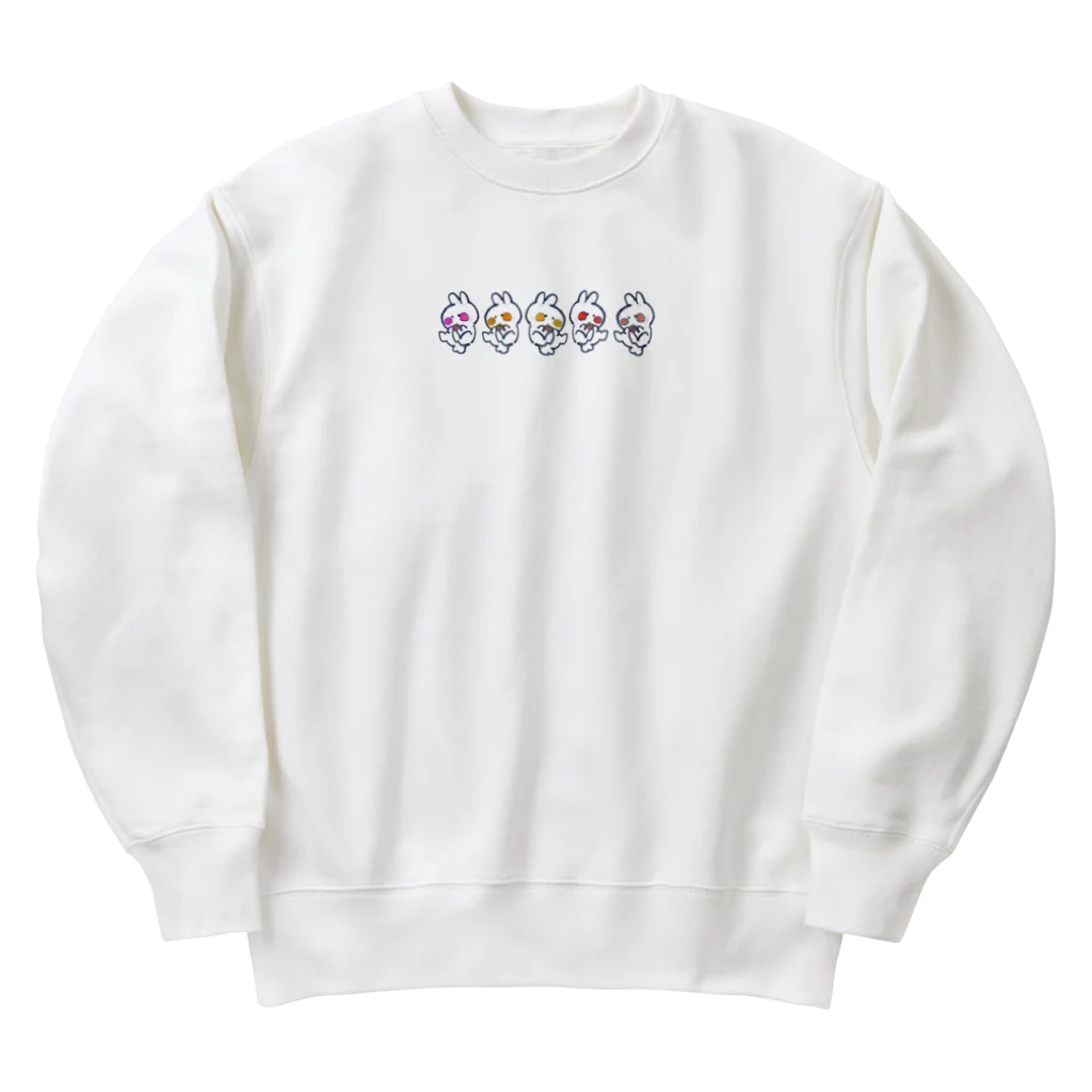 じこまんぞくのいちごたべたすぎうさぎ Heavyweight Crew Neck Sweatshirt