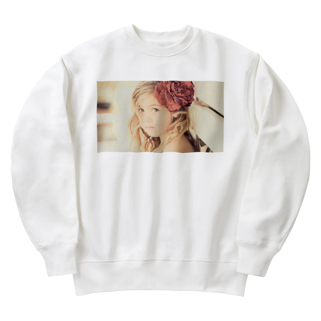 poppy22のセピアなフラワーガール Heavyweight Crew Neck Sweatshirt