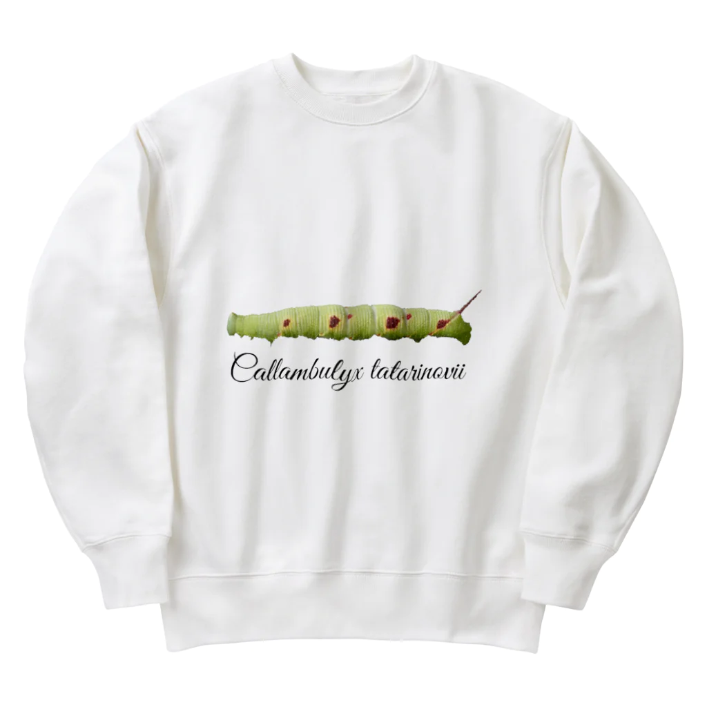 L_arctoaのウンモンスズメ幼虫と成虫 Heavyweight Crew Neck Sweatshirt