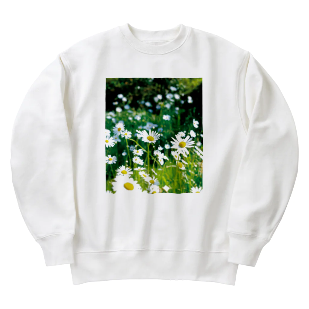 akane_art（茜音工房）の癒しの風景（シャスタデイジー） Heavyweight Crew Neck Sweatshirt