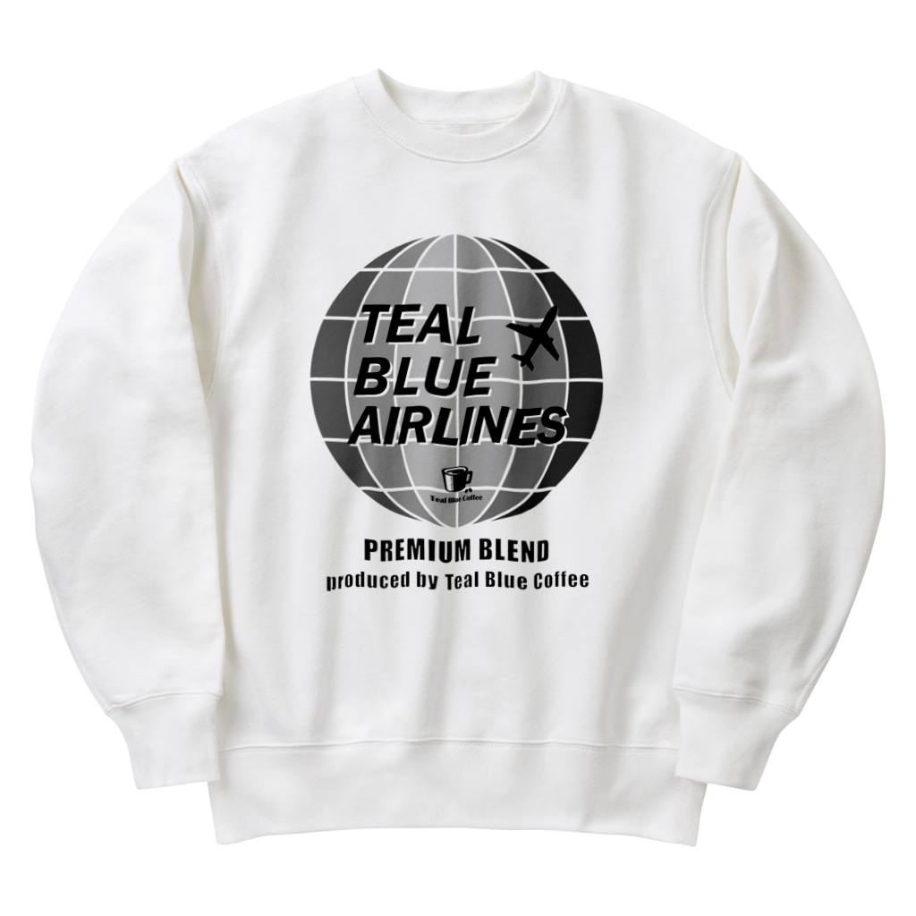 Teal Blue CoffeeのTEAL BLUE AIRLINES - grayscale Ver. - Heavyweight Crew Neck Sweatshirt