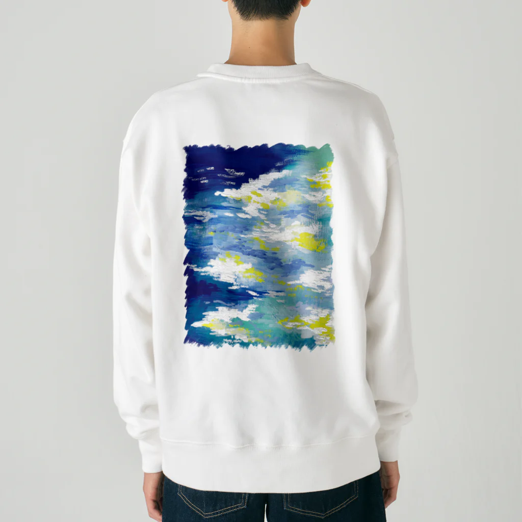 sketchbook shopの青の淵（バックプリント） Heavyweight Crew Neck Sweatshirt