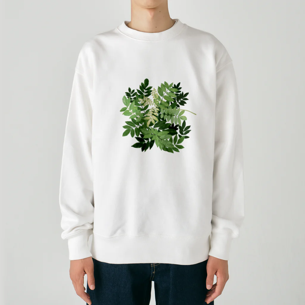 Wonder Bird Forestの藤の葉陰 Heavyweight Crew Neck Sweatshirt