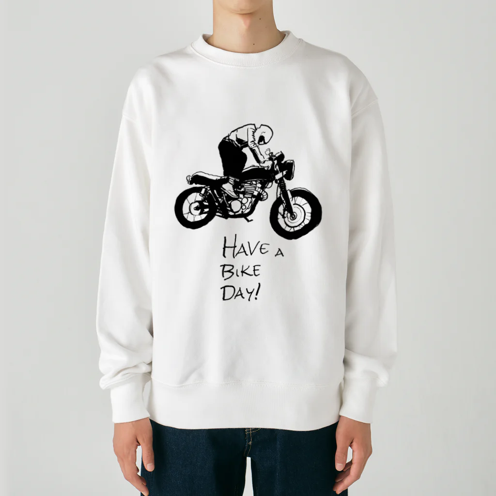 HAVE A BIKE DAY. ＠ SUZURIのHABD(sketch) Heavyweight Crew Neck Sweatshirt