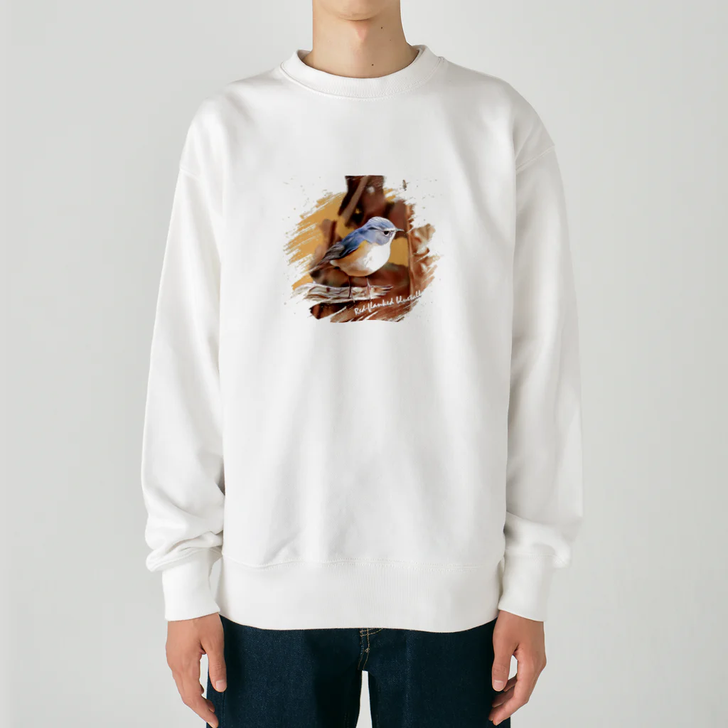 jun-hoshiのルリビタキ ♂ Heavyweight Crew Neck Sweatshirt