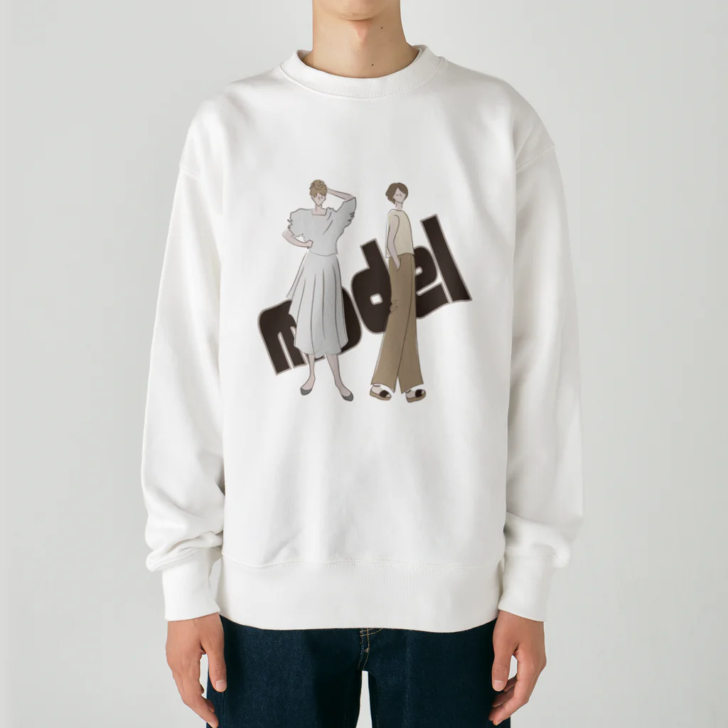 sari'sのmodel Heavyweight Crew Neck Sweatshirt