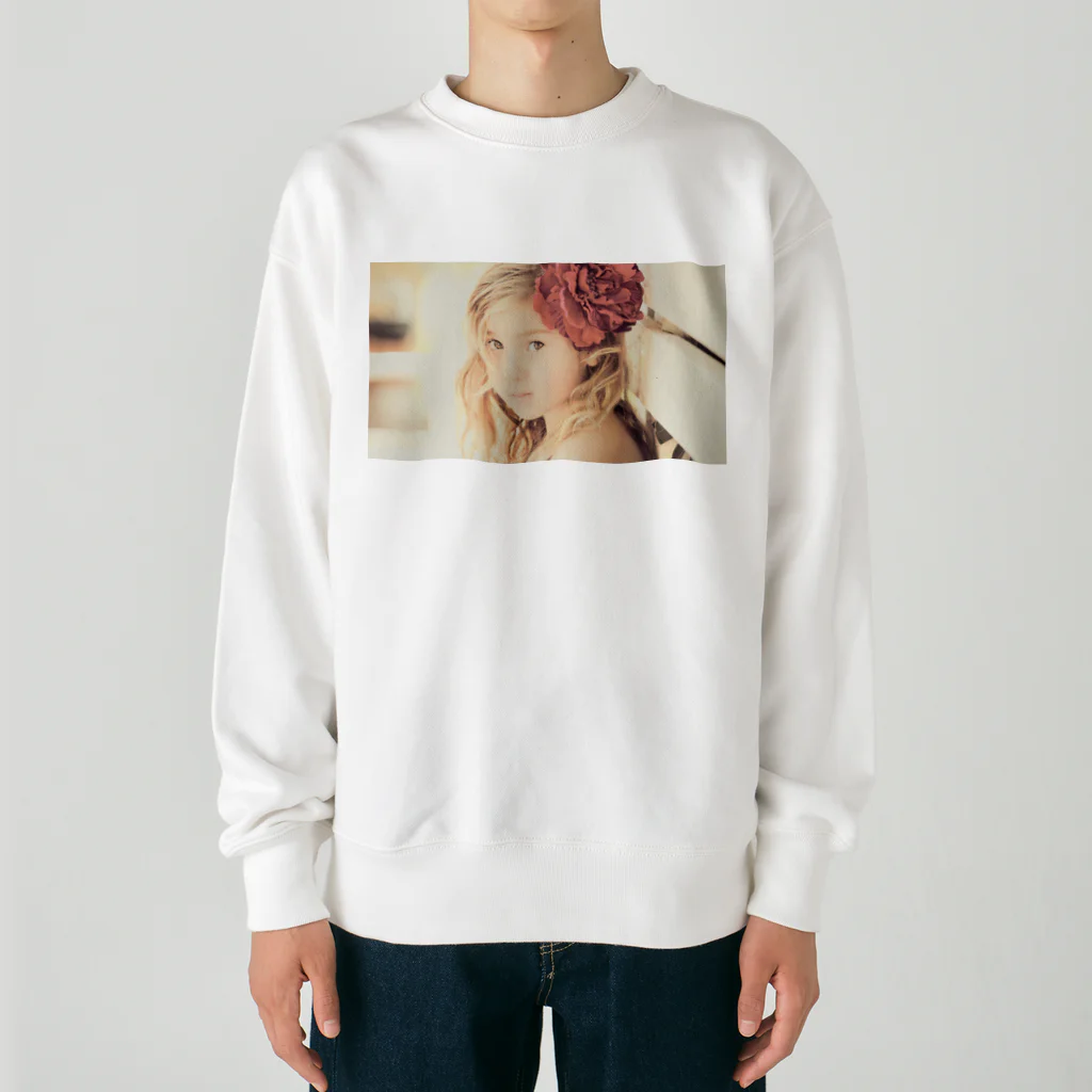 poppy22のセピアなフラワーガール Heavyweight Crew Neck Sweatshirt