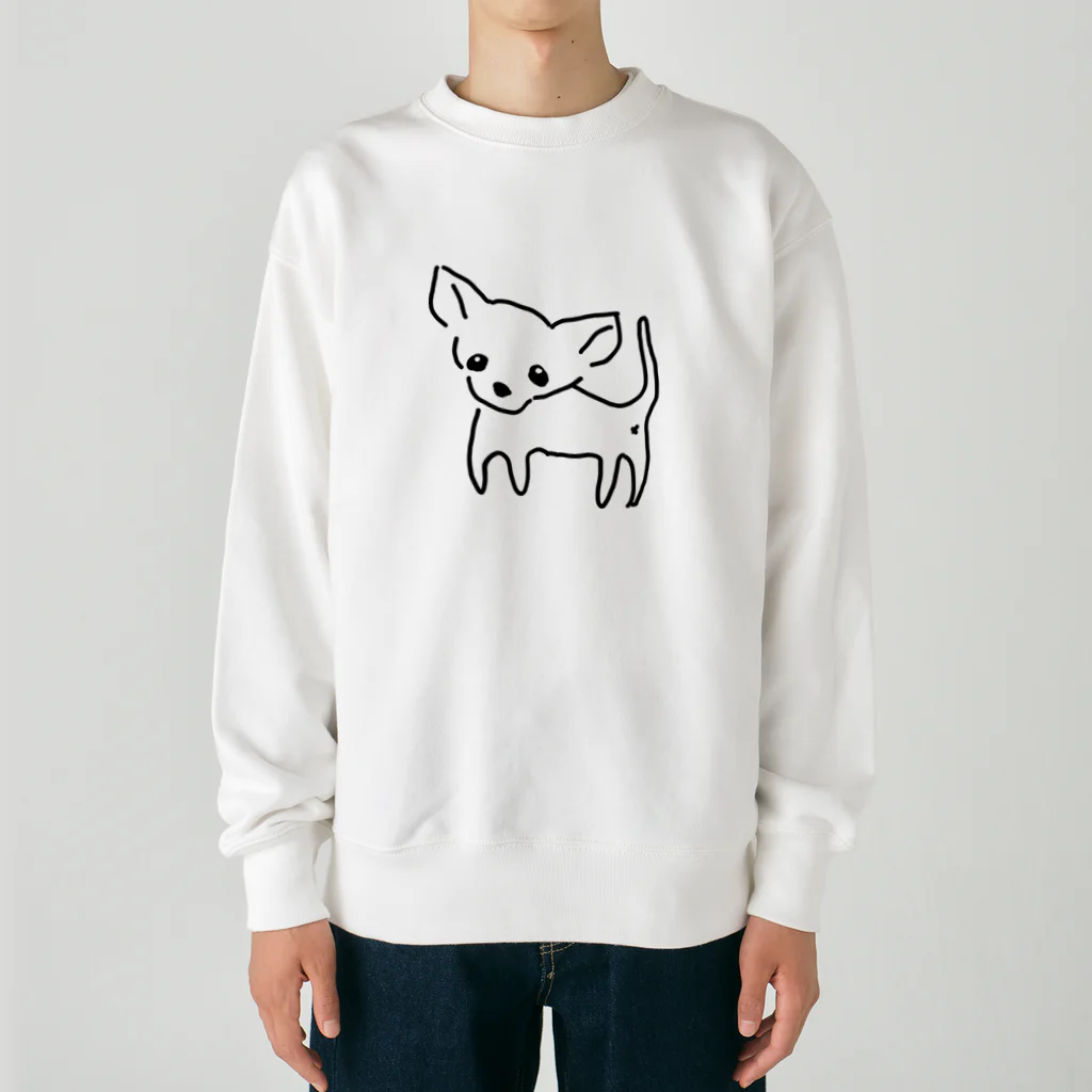 akane_art（茜音工房）のゆるチワワ（クリア） Heavyweight Crew Neck Sweatshirt