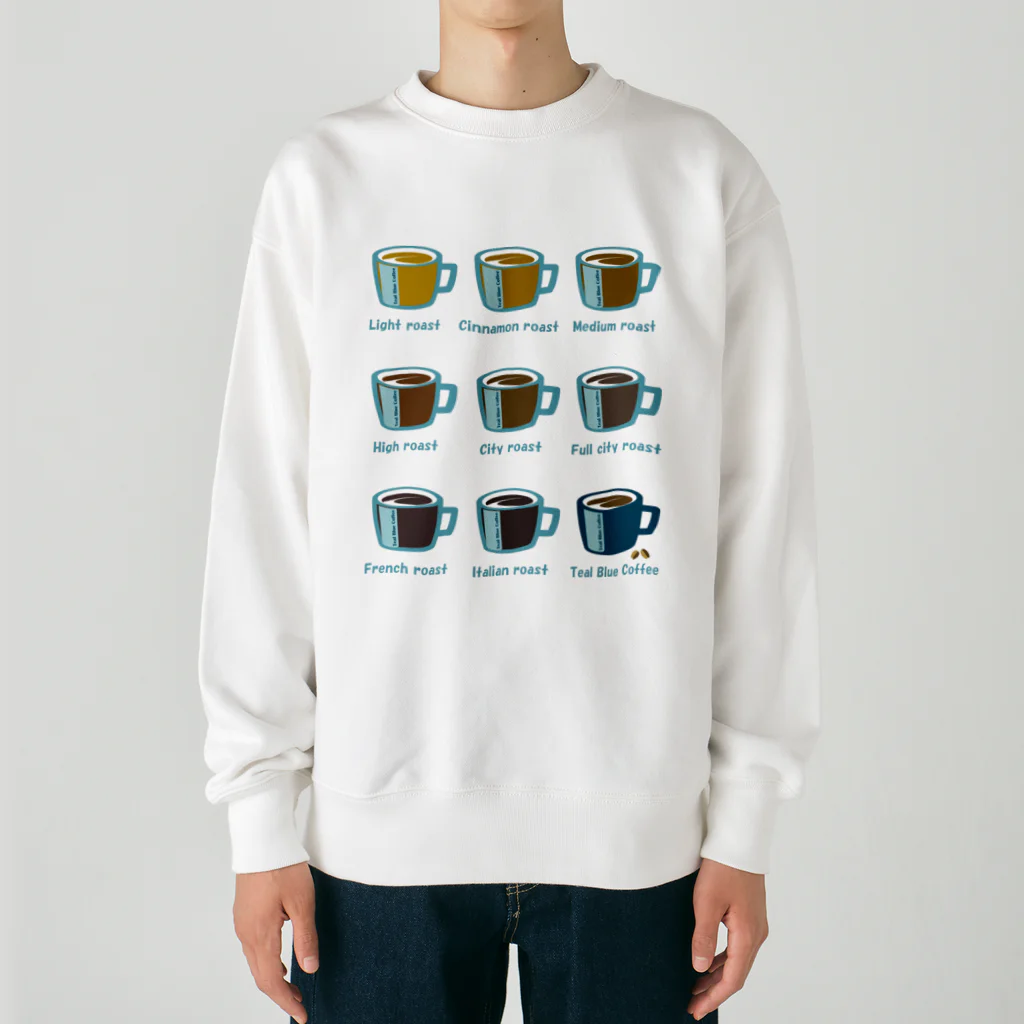 Teal Blue CoffeeのRoasted coffee Heavyweight Crew Neck Sweatshirt