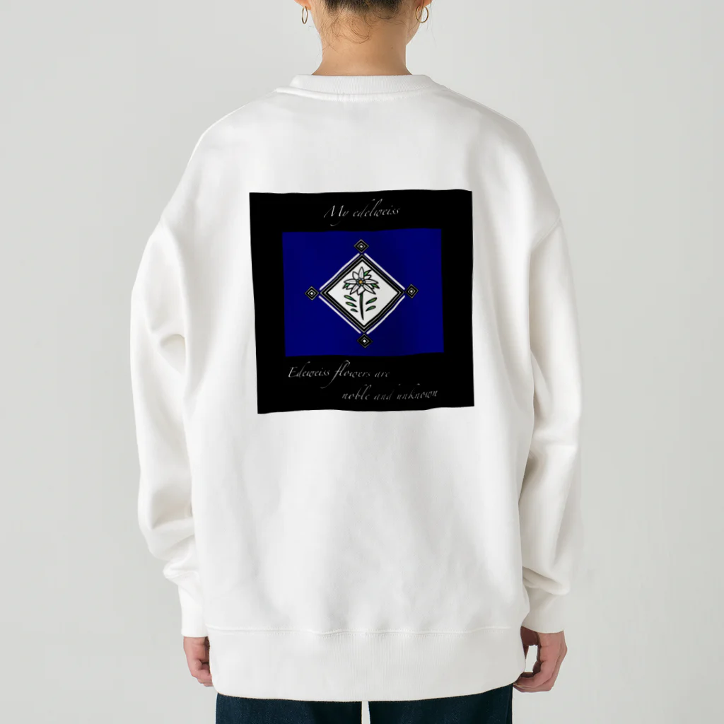 ゆにねこ惑星の❖僕のｴｰﾃﾞﾙﾜｲｽ❖青色(背面)ロゴ入り Heavyweight Crew Neck Sweatshirt