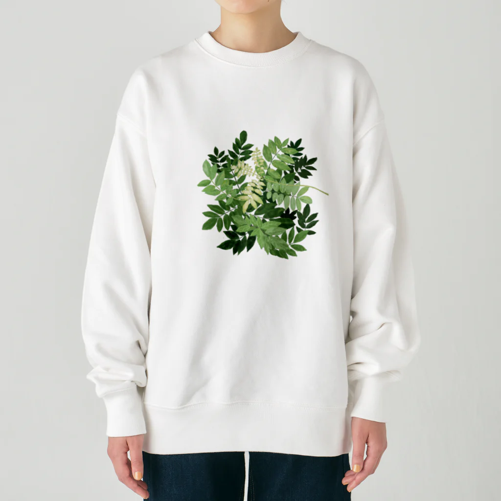 Wonder Bird Forestの藤の葉陰 Heavyweight Crew Neck Sweatshirt