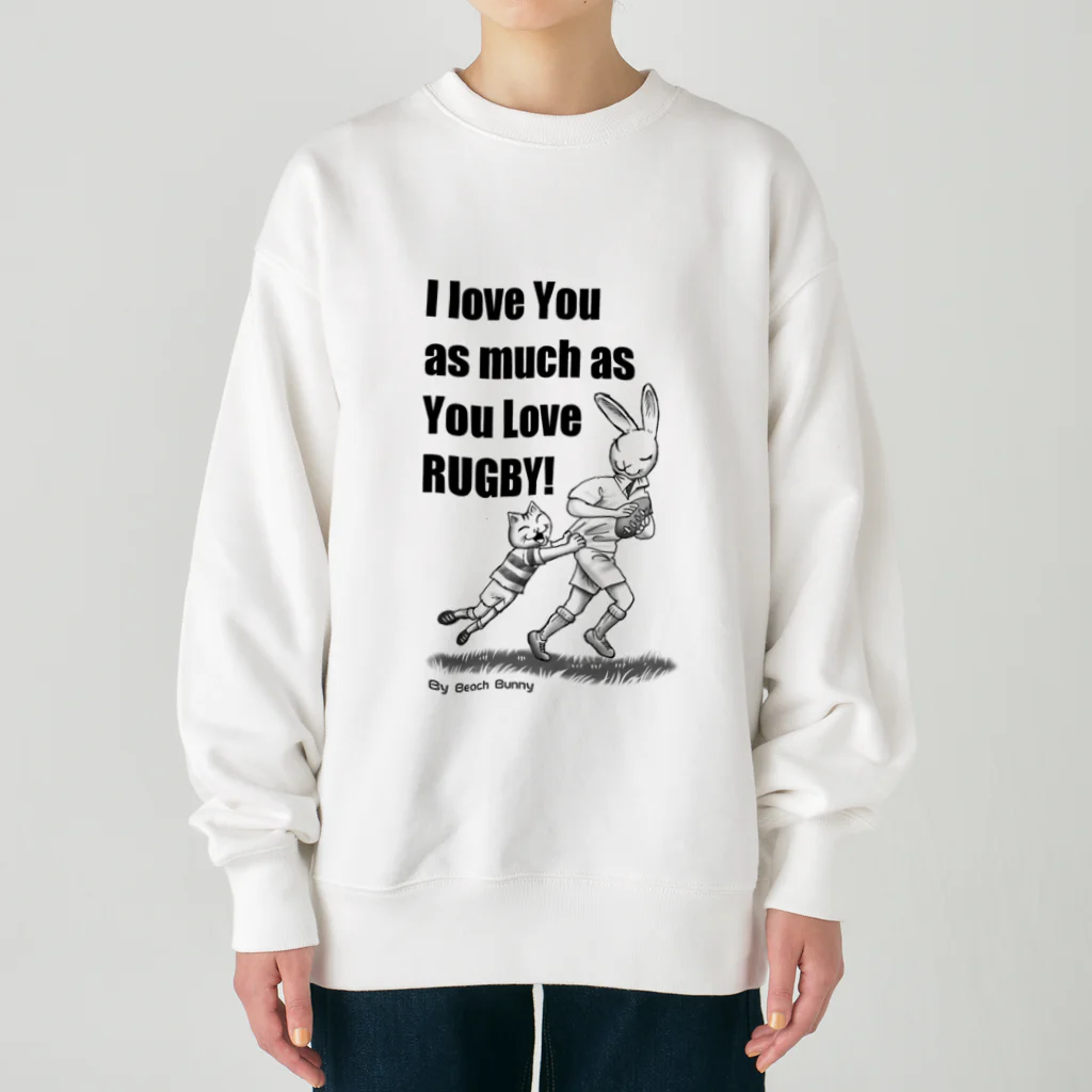 BeachBunnyのうさぎとねこ　ラグビーが好きなキミが好き Heavyweight Crew Neck Sweatshirt