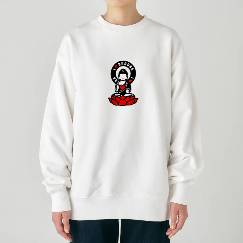 くねくね道のI ♡ BUDDHA Heavyweight Crew Neck Sweatshirt