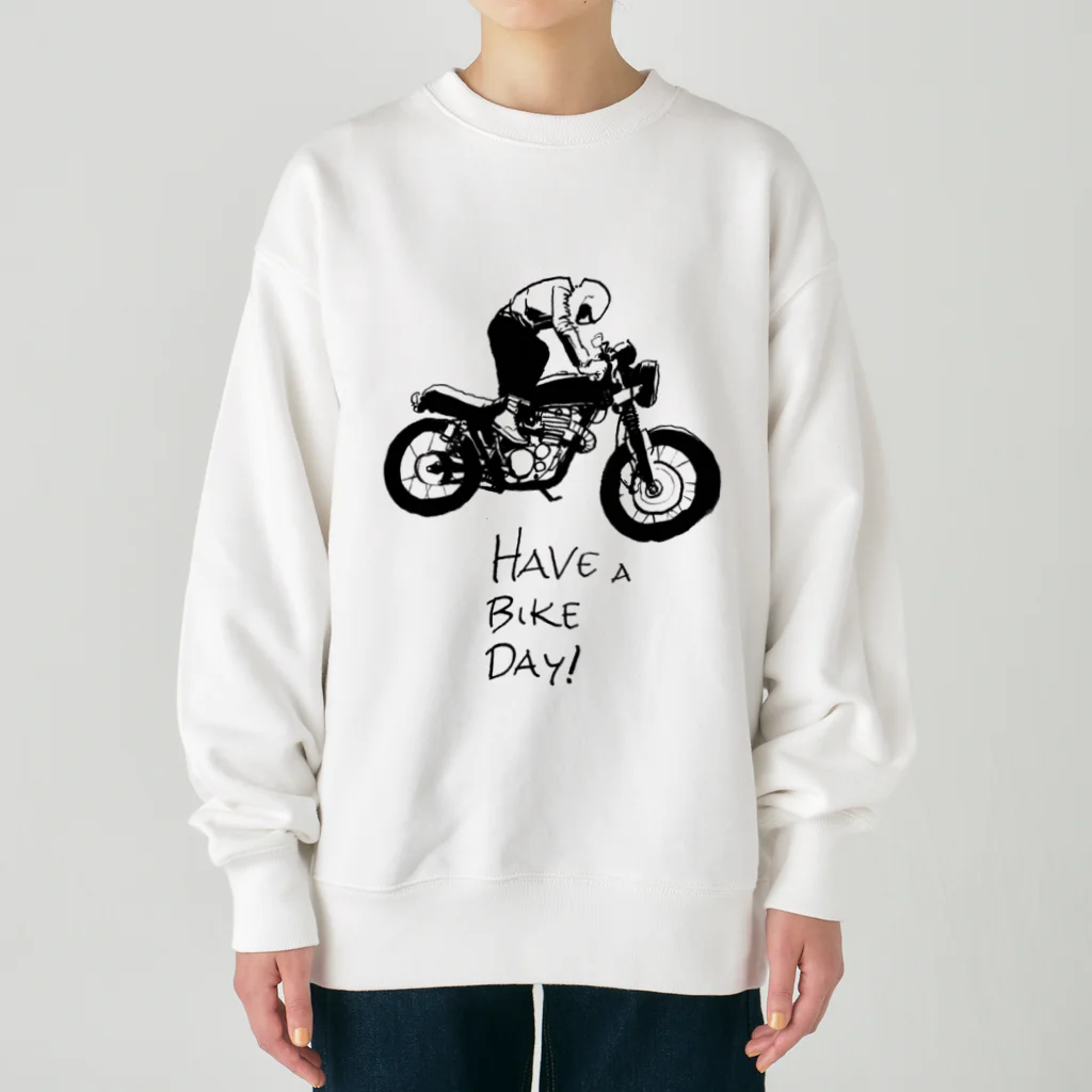 HAVE A BIKE DAY. ＠ SUZURIのHABD(sketch) Heavyweight Crew Neck Sweatshirt