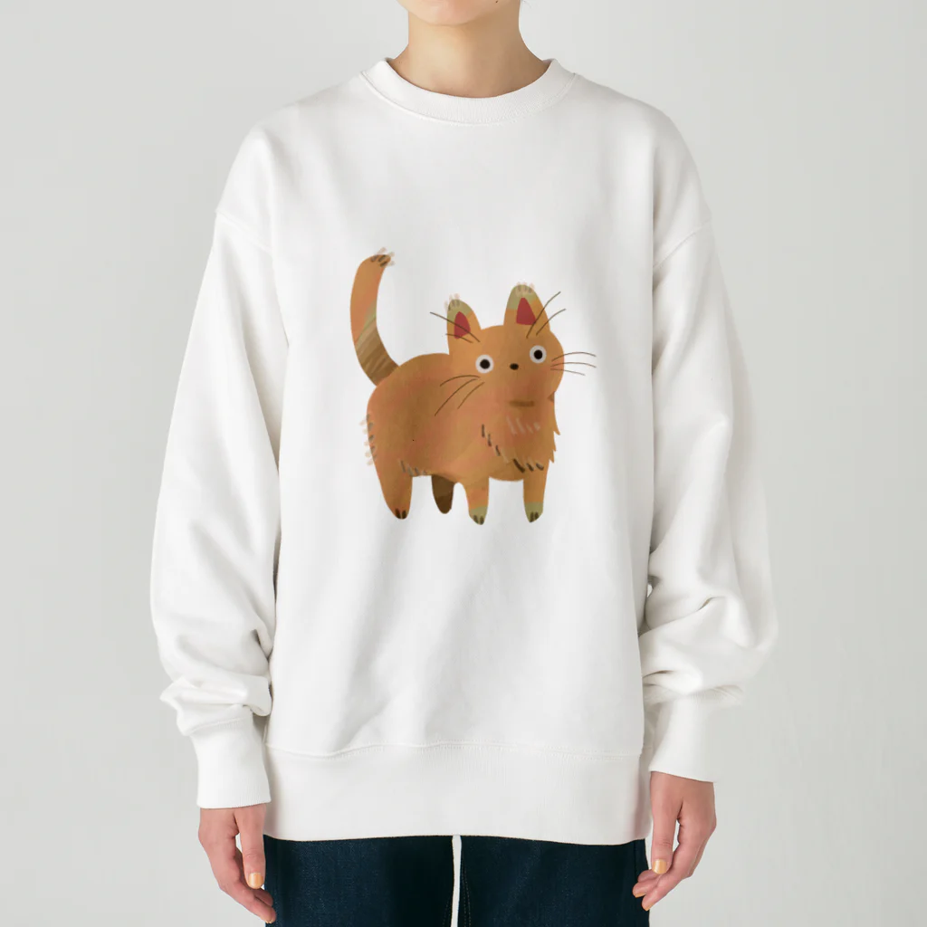 うずら舎のぽやぽや猫 Heavyweight Crew Neck Sweatshirt