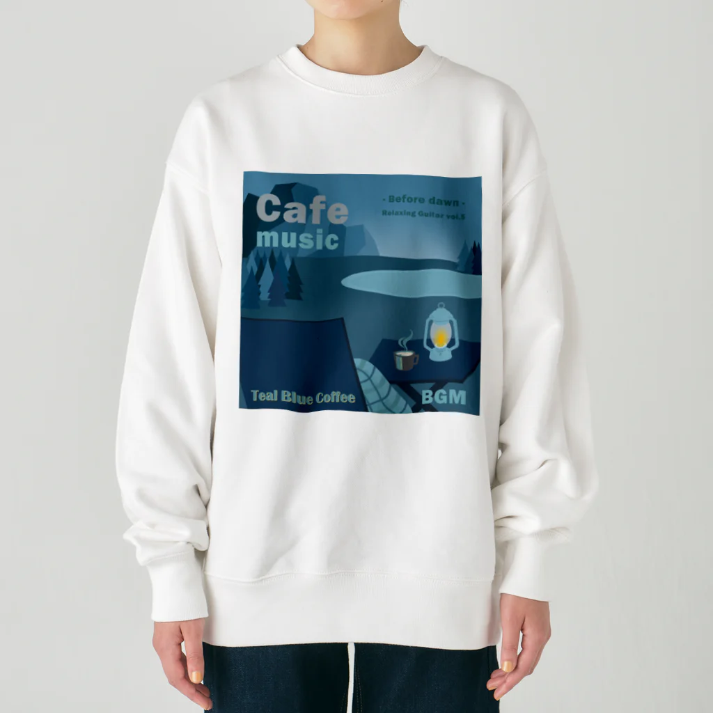 Teal Blue CoffeeのCafe music - Before dawn - Heavyweight Crew Neck Sweatshirt