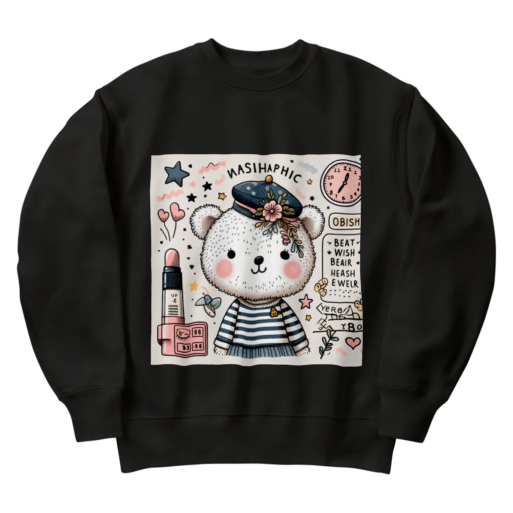 　  　✤ れもん＆ルイ✤の🌸お買い物　くまちゃん Heavyweight Crew Neck Sweatshirt