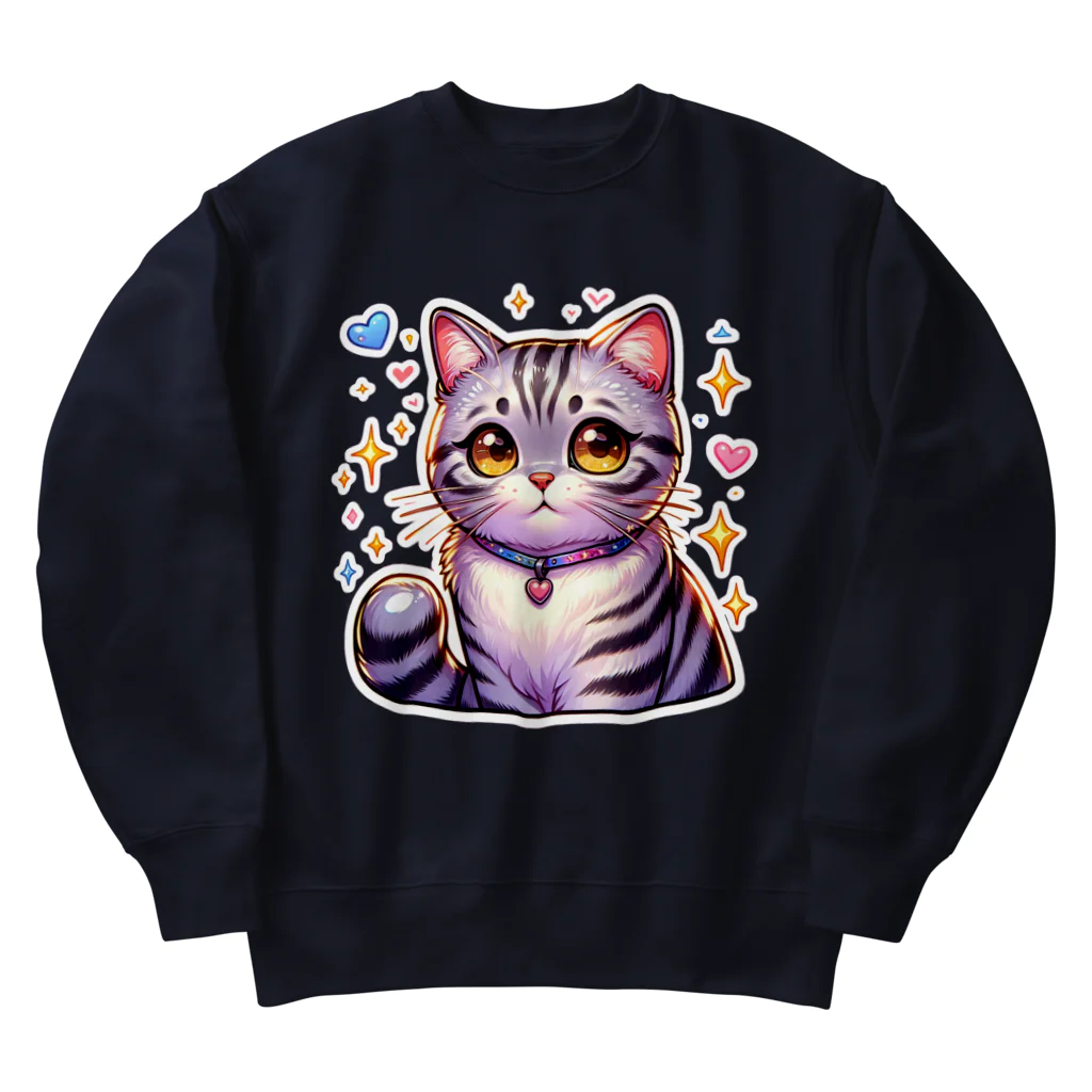 Stellaのアメショーのメイちゃん　キュート猫シリーズ Heavyweight Crew Neck Sweatshirt