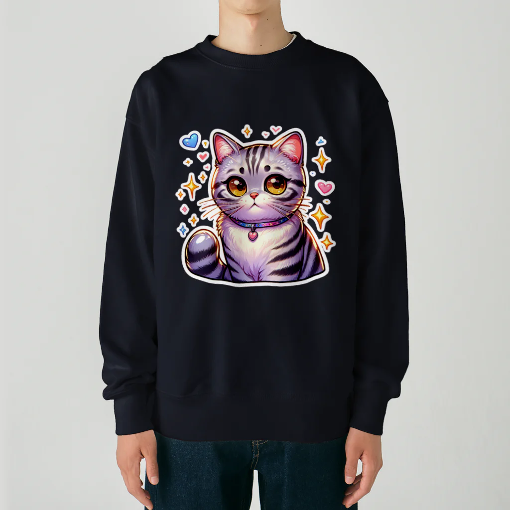 Stellaのアメショーのメイちゃん　キュート猫シリーズ Heavyweight Crew Neck Sweatshirt