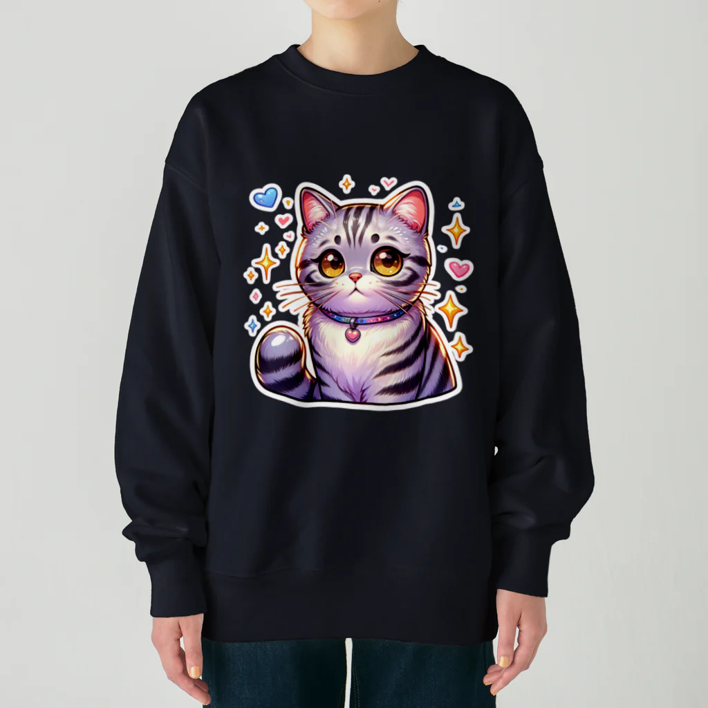 Stellaのアメショーのメイちゃん　キュート猫シリーズ Heavyweight Crew Neck Sweatshirt