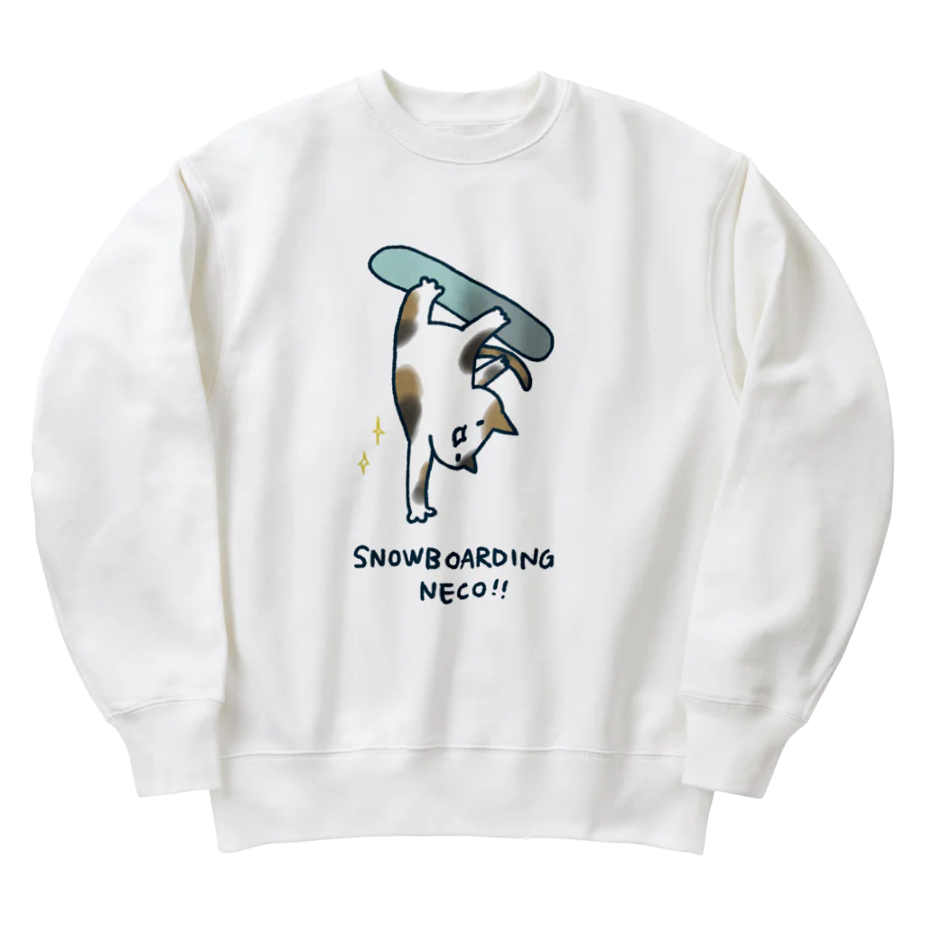 かみなりねこのスノボねこ Heavyweight Crew Neck Sweatshirt