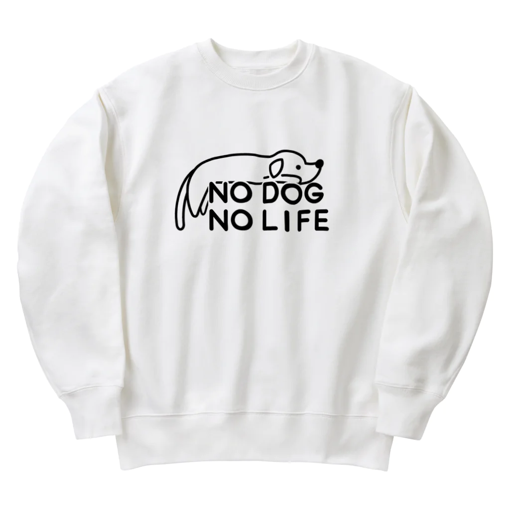 ぽぴーぴぽーのNO DOG NO LIFE(犬白塗り) Heavyweight Crew Neck Sweatshirt