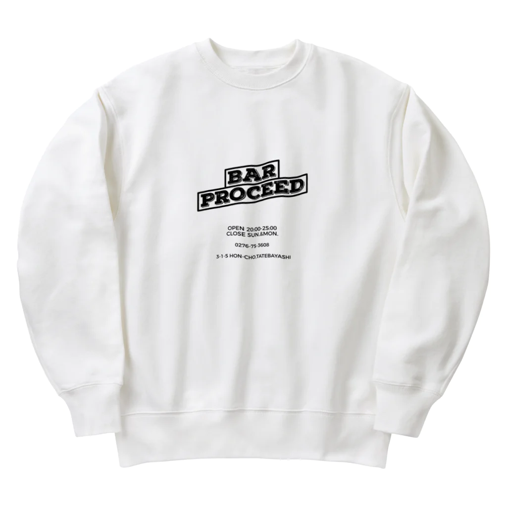 BAR  PROCEED apparel&goodsのPROCEED staff uniform blackLOGO Heavyweight Crew Neck Sweatshirt