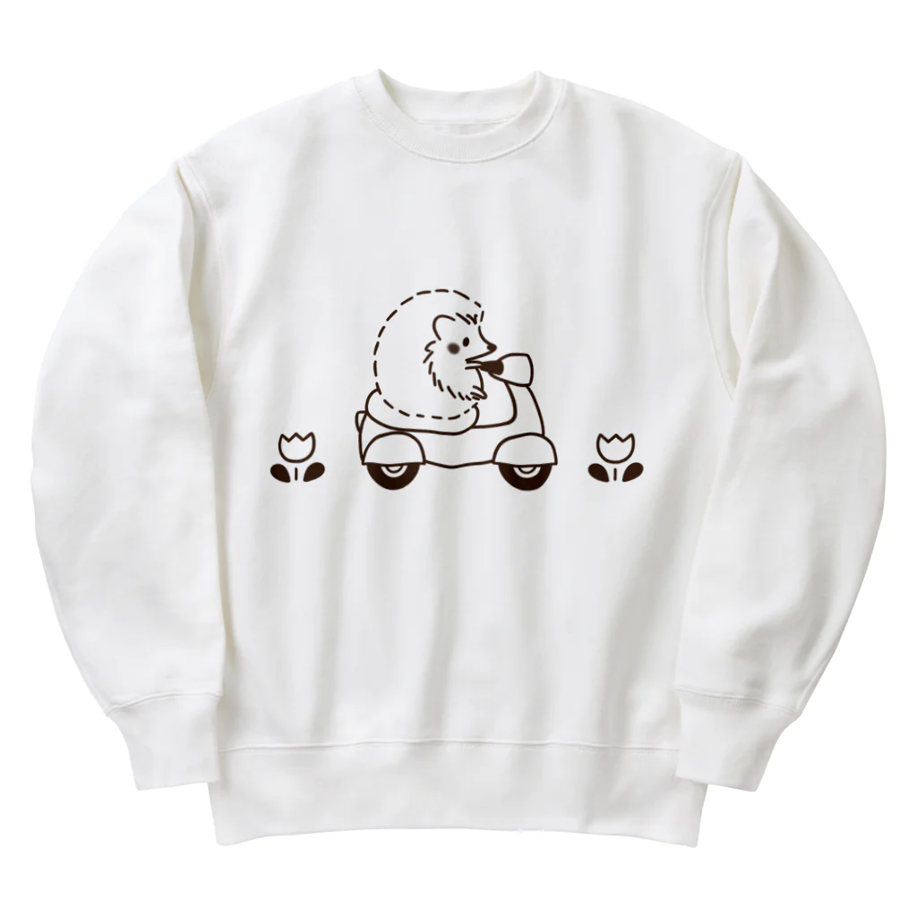 lemonysnow/ハリネズミグッズのハリネズミとバイク Heavyweight Crew Neck Sweatshirt