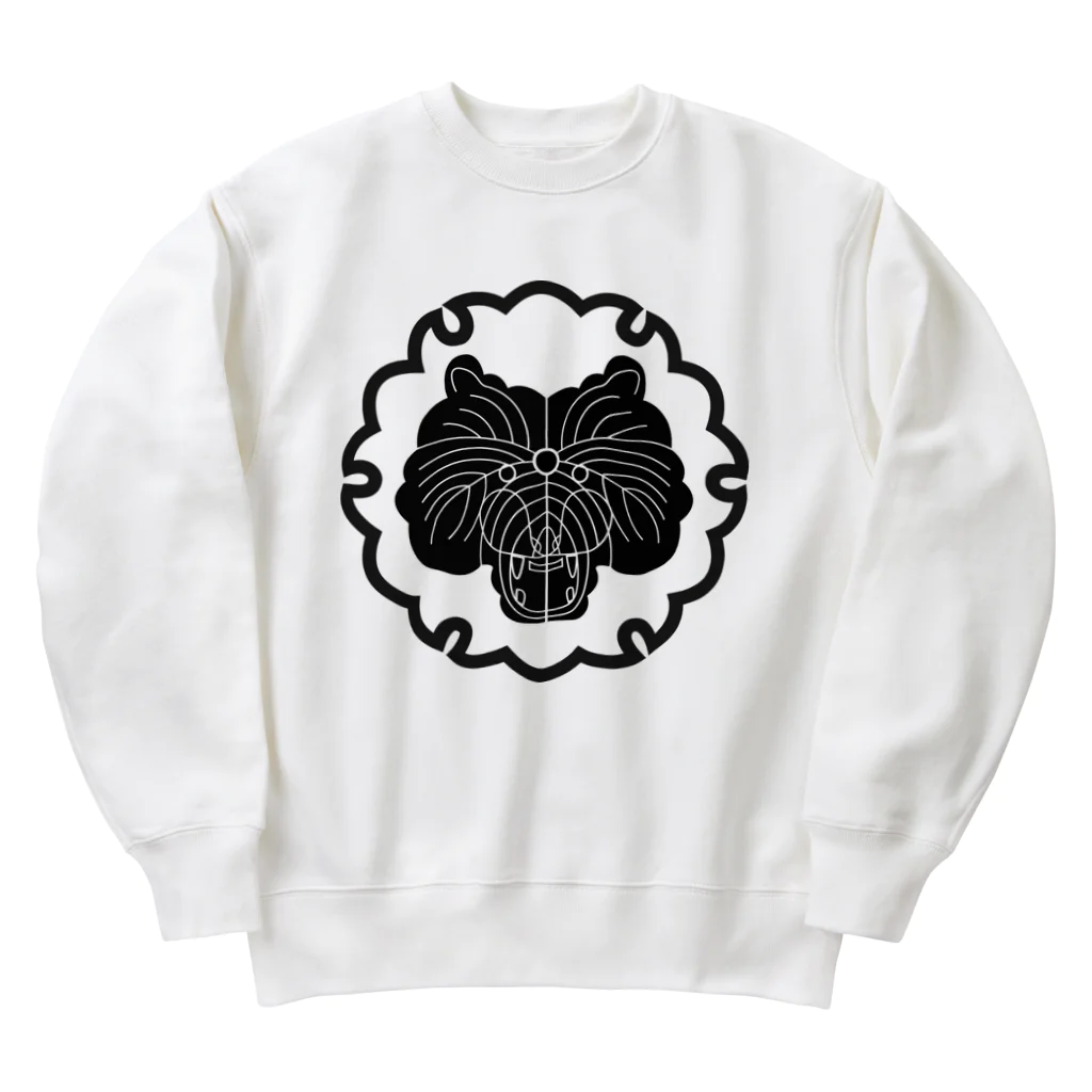 『NG （Niche・Gate）』ニッチゲート-- IN SUZURIの動物家紋。H.T.（雪輪にトラ）黒 Heavyweight Crew Neck Sweatshirt