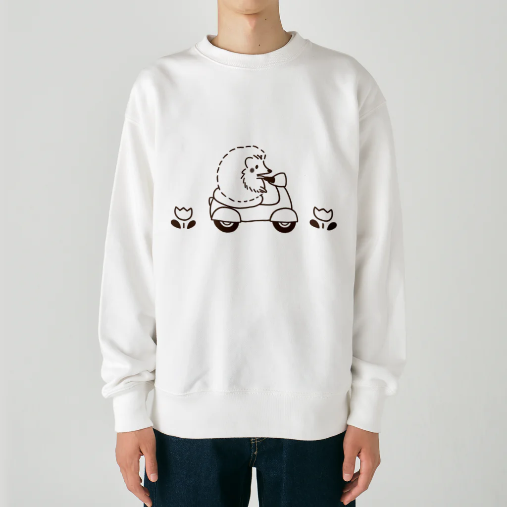 lemonysnow/ハリネズミグッズのハリネズミとバイク Heavyweight Crew Neck Sweatshirt