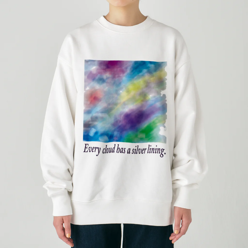 夜の闇に、色の魔法をかけながら。のEvery cloud has a silver lining. Heavyweight Crew Neck Sweatshirt