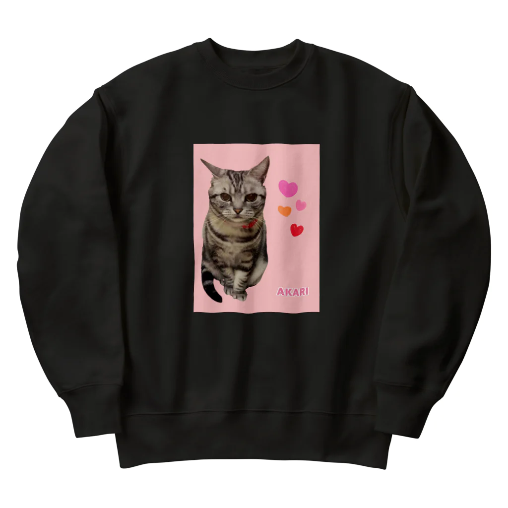 harupink🌸ペット似顔絵illustのアメショのアカリちゃん(REALver) Heavyweight Crew Neck Sweatshirt