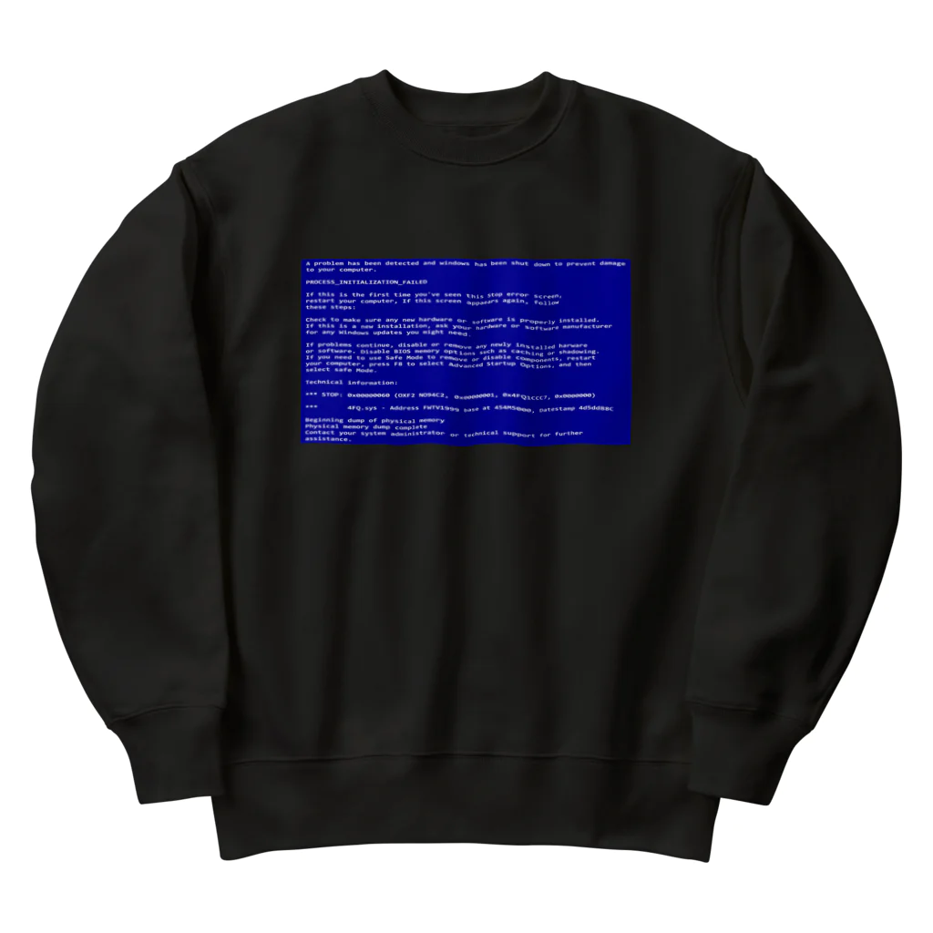 Ａ’ｚｗｏｒｋＳの一番コワいヤツ　ブルースクリーン Heavyweight Crew Neck Sweatshirt