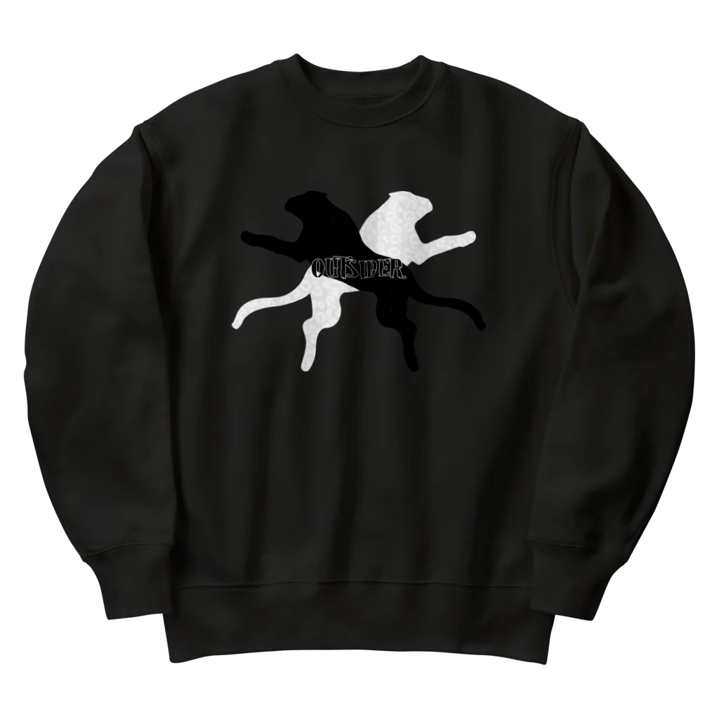 Ａ’ｚｗｏｒｋＳのクロヒョウ＆シロヒョウ～OUTSIDER～ Heavyweight Crew Neck Sweatshirt