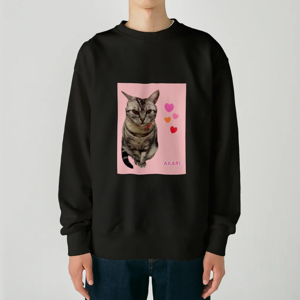 harupink🌸ペット似顔絵illustのアメショのアカリちゃん(REALver) Heavyweight Crew Neck Sweatshirt