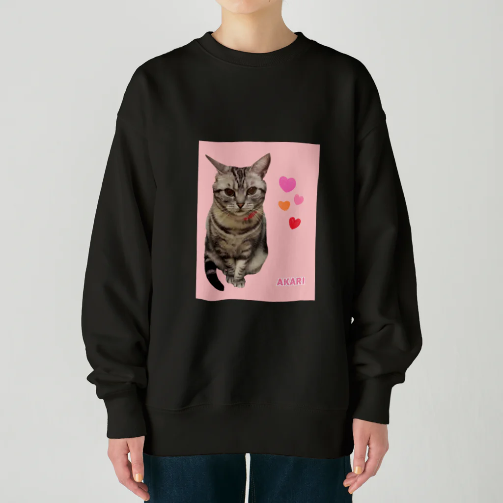 harupink🌸ペット似顔絵illustのアメショのアカリちゃん(REALver) Heavyweight Crew Neck Sweatshirt