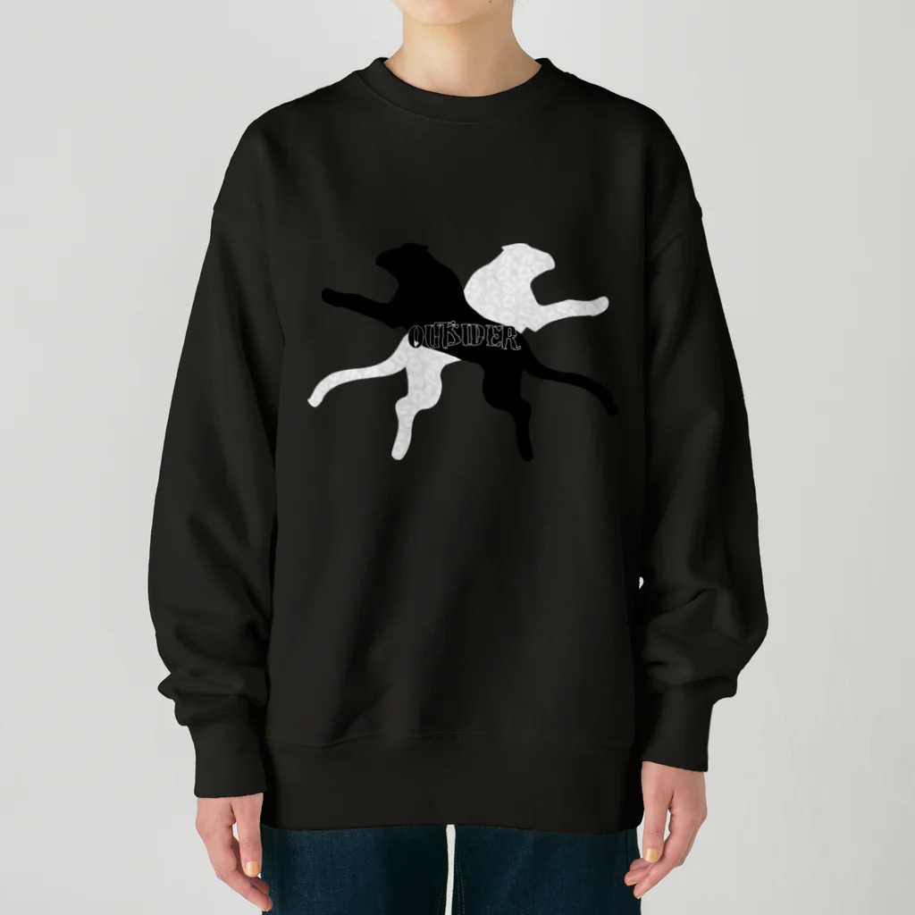 Ａ’ｚｗｏｒｋＳのクロヒョウ＆シロヒョウ～OUTSIDER～ Heavyweight Crew Neck Sweatshirt