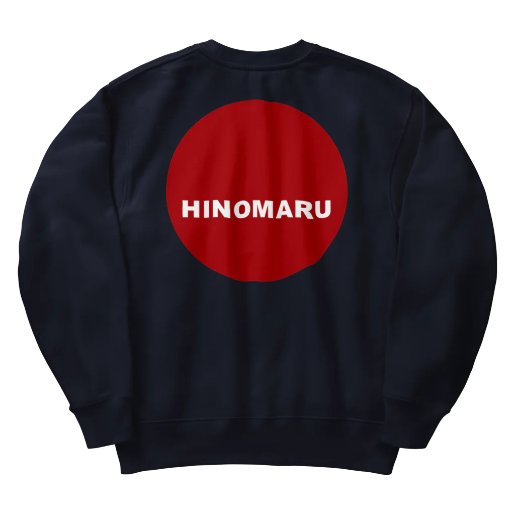 HI-IZURUのHIｰIZURU（赤文字）背中にHINOMARU国　国旗　ヘビーウェイトスウェット Heavyweight Crew Neck Sweatshirt