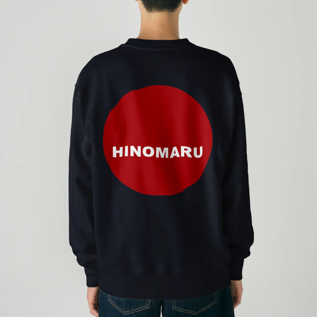 HI-IZURUのHIｰIZURU（赤文字）背中にHINOMARU国　国旗　ヘビーウェイトスウェット Heavyweight Crew Neck Sweatshirt