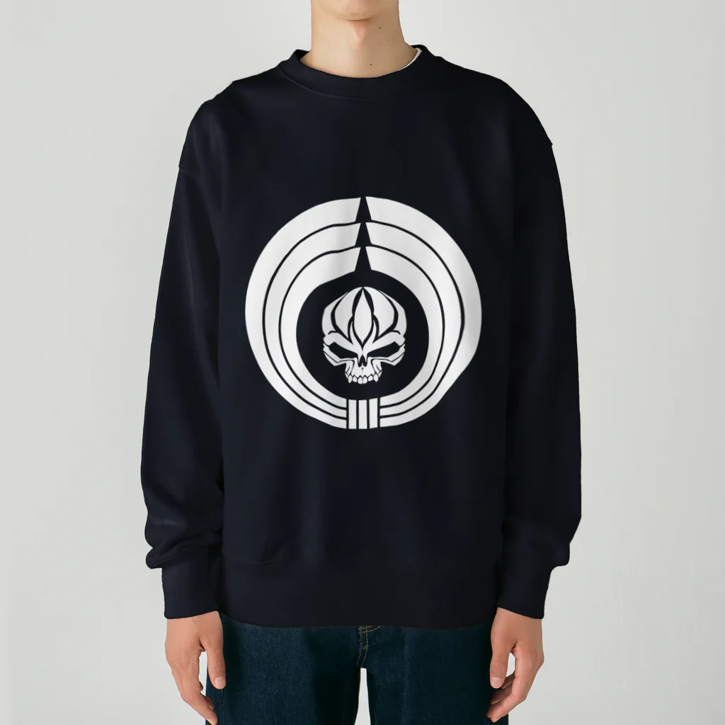 Ａ’ｚｗｏｒｋＳの熨斗輪に髑髏 白（オリジナル家紋シリーズ） Heavyweight Crew Neck Sweatshirt